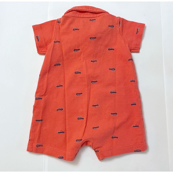 Carter’s Red Car Surfboard Summer Baby Romper Short Sleeve 3 Button Size 3 Month - Picture 2 of 8